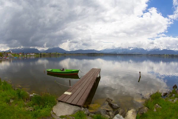 Över Sjön Hopfensee Bayern Tyskland — Stockfoto