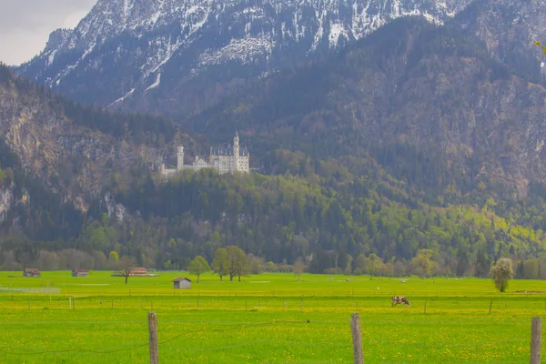 Γραφικό Τοπίο Κάστρο Neuschwanstein Γερμανία — Φωτογραφία Αρχείου