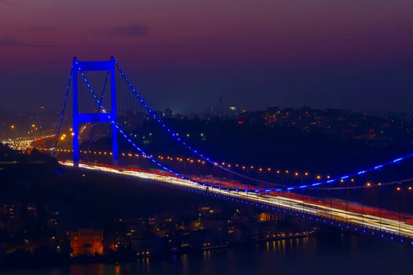 Istanbul Bosphorus Bridge Lipca Most Męczenników Stambuł Turcja — Zdjęcie stockowe