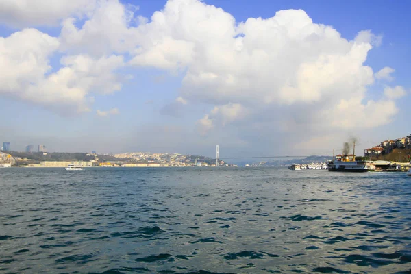 Bosphorus Bridge Maiden Tower — Stock Photo, Image