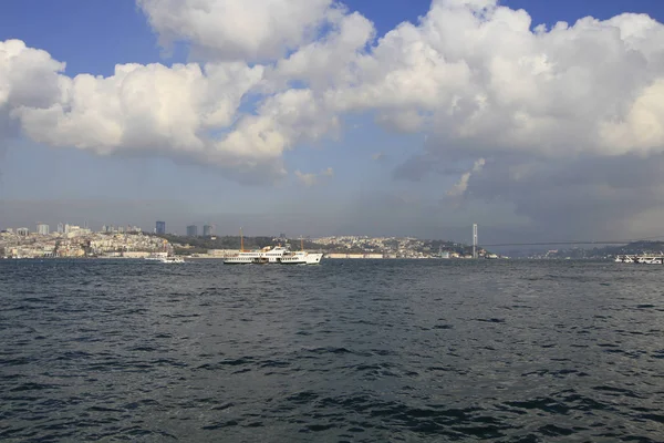 Bosphorus Bridge Maiden Tower — Stock Photo, Image