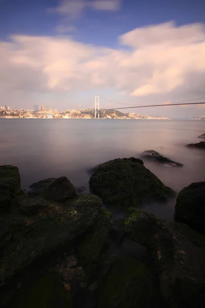 Bosphorus Bridge Maiden Tower — Stock Photo, Image