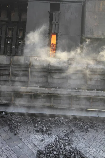 Iron Steel Factory Production Place Large Factory Workers People Working — Stock Photo, Image