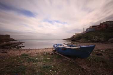 Rumeli Feneri (Rumeli Feneri) İstanbul, Türkiye. İstanbul'un Sarıyer ilçesinin Karadeniz ve kuzey kıyıları.