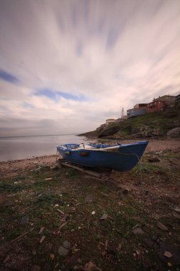 Rumeli Feneri (Rumeli Feneri) İstanbul, Türkiye. İstanbul'un Sarıyer ilçesinin Karadeniz ve kuzey kıyıları.