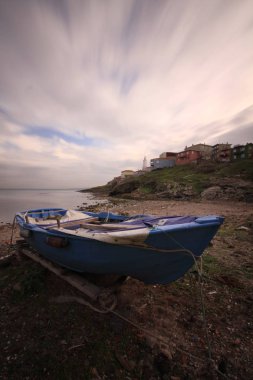 Rumeli Feneri (Rumeli Feneri) İstanbul, Türkiye. İstanbul'un Sarıyer ilçesinin Karadeniz ve kuzey kıyıları.