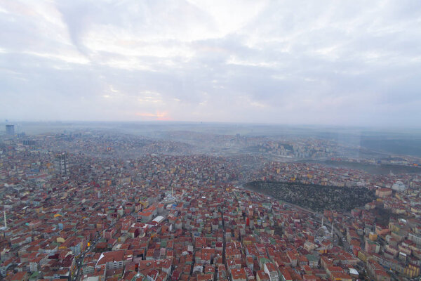 Istanbul aerial view and taksim.