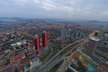 İstanbul hava görüntüsü ve taksim.