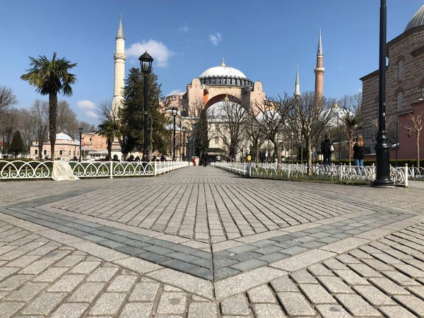 Błękitny Meczet Muzeum Hagia Sophia Stambuł Historyczne Miasto — Zdjęcie stockowe