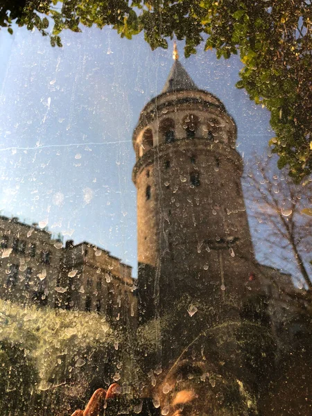 Galata Tower Věž Okrese Galata Istanbulu Budova Která Byla Postavena — Stock fotografie
