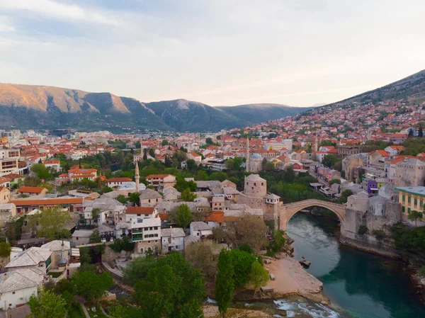 Vista Aérea Del Puente Mostar Bosnia Herzegovina — Foto de Stock