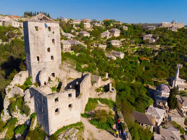 波斯尼亚Pocitelj中世纪城堡的废墟 — 图库照片