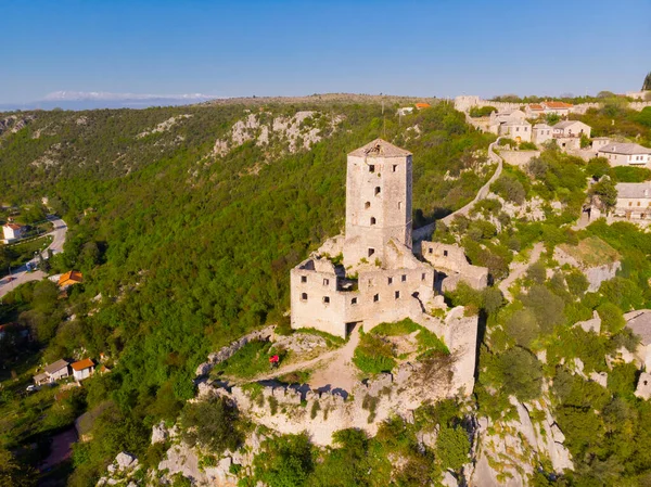 Ερείπια Του Μεσαιωνικού Κάστρου Pocitelj Βοσνία — Φωτογραφία Αρχείου