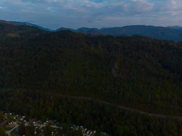 Veduta Aerea Della Foresta Colorata Del Lago Bled Con Una — Foto Stock