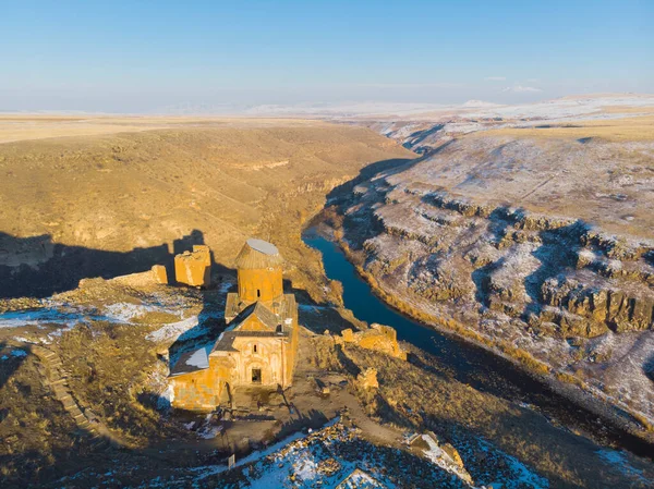 Ani Harabeler Hava Görüntüsü Kars — Stok fotoğraf