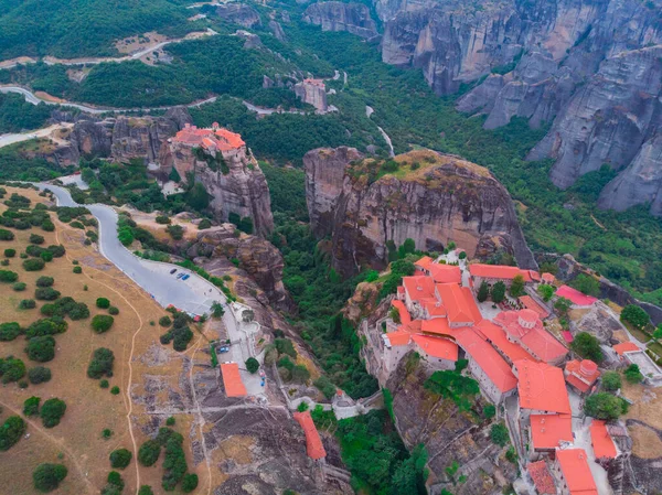 Meteora Görögország Óvárosi Légi Kilátás — Stock Fotó