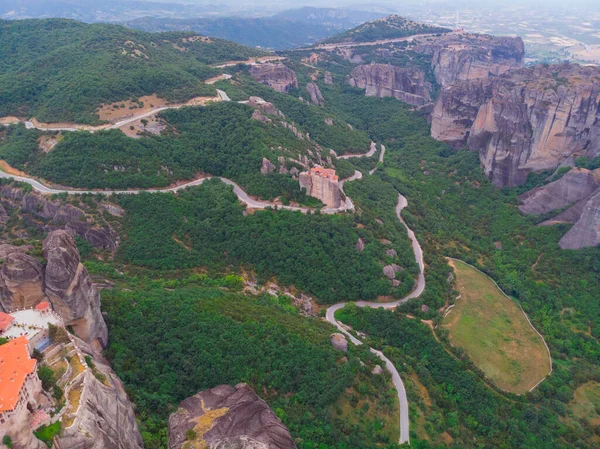 Meteora Griekenland Oude Stad Luchtfoto Uitzicht — Stockfoto