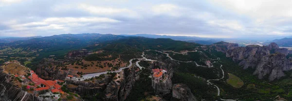 Meteora Griekenland Oude Stad Luchtfoto Uitzicht — Stockfoto