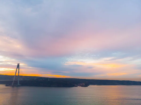 Luftaufnahme Der Yavuz Sultan Selim Brücke Istanbul Leere Straßen Inmitten — Stockfoto