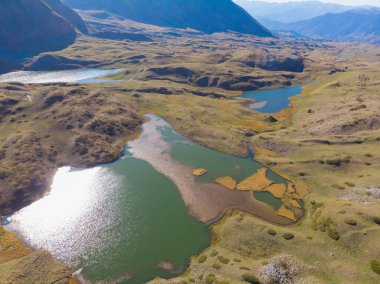 Savsat doğa parkı, manzara, göller ve dağlar, hava manzarası, Artvin - Türkiye