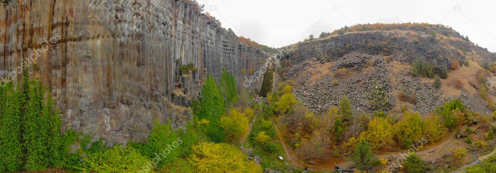 Basalt cliffs Nature Park, aerial view, Sinop - Turkey