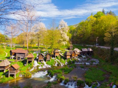 Jajce kasabası ve Pliva Şelalesi, Bosna-Hersek.