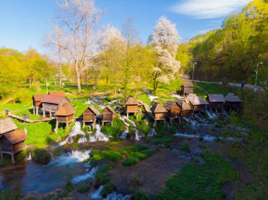 Jajce kasabası ve Pliva Şelalesi, Bosna-Hersek.