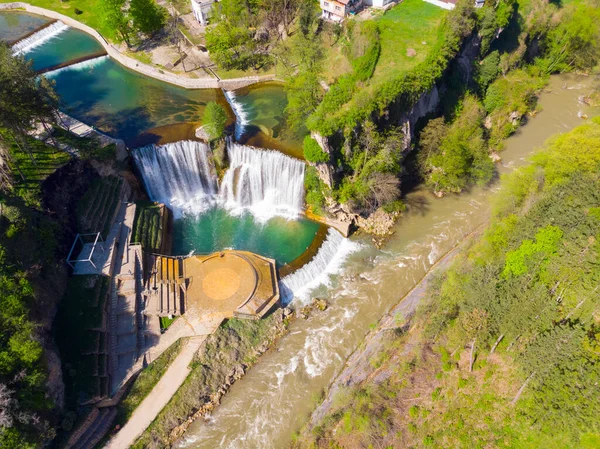 Jajce Cidade Pliva Cachoeira Bósnia Herzegovina — Fotografia de Stock