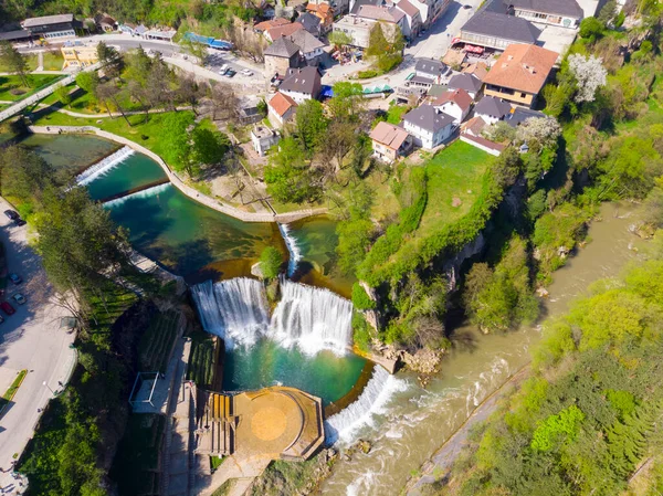 Jajce Város Pliva Vízesés Bosznia Hercegovina — Stock Fotó