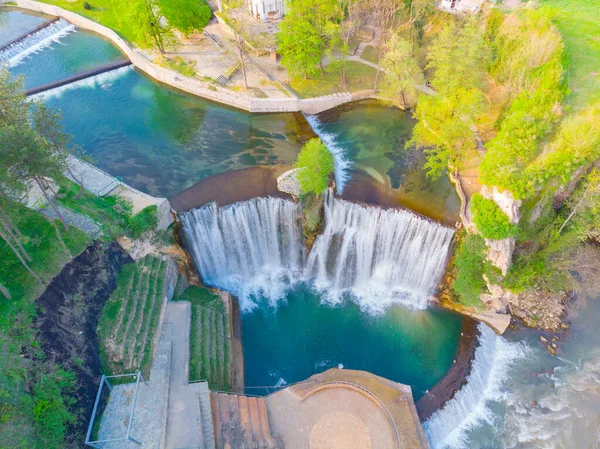 Jajce 마을과 Pliva 보스니아 헤르체고비나 — 스톡 사진