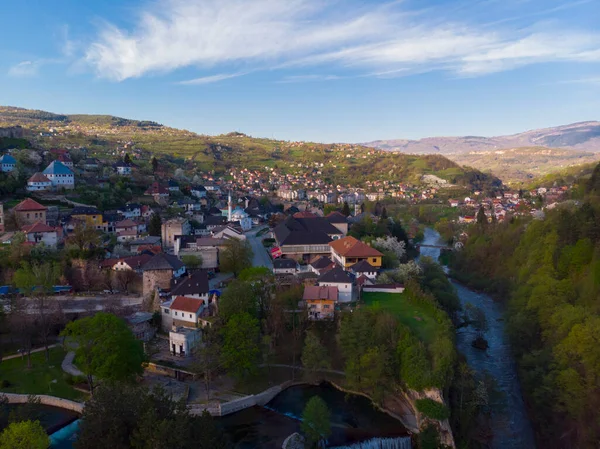 Město Jajce Vodopád Pliva Bosna Hercegovina — Stock fotografie