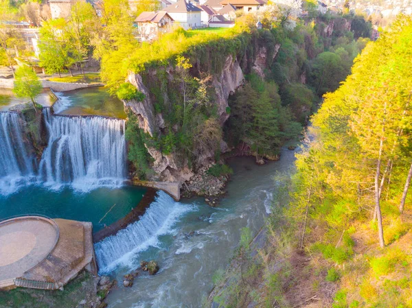 Jajce Stad Pliva Waterval Bosnië Herzegovina — Stockfoto