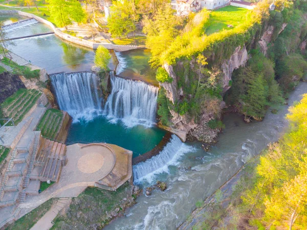 Jajce Stad Pliva Waterval Bosnië Herzegovina — Stockfoto