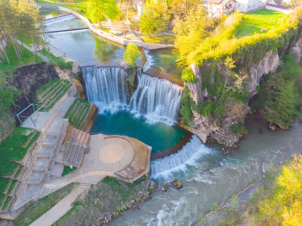 Jajce Stad Pliva Waterval Bosnië Herzegovina — Stockfoto