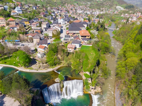 Město Jajce Vodopád Pliva Bosna Hercegovina — Stock fotografie