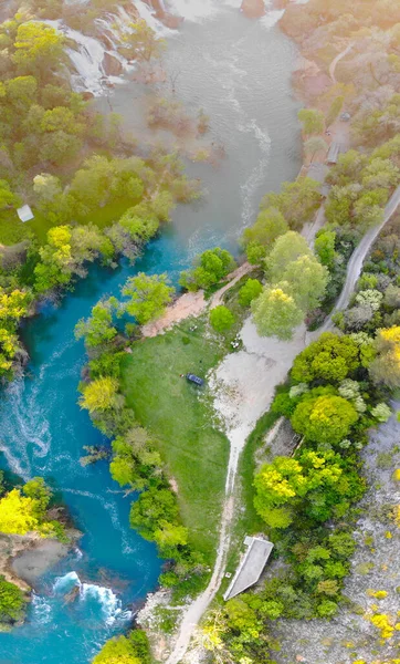 Kravica Waterfall Often Erroneously Called Kravice Large Water Cascade Trebizat — Stock Photo, Image