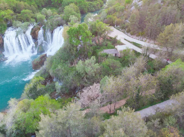 Kravica Waterfall Often Erroneously Called Kravice Large Water Cascade Trebizat — Stock Photo, Image