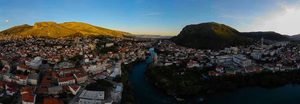 Bosnië Herzegovina Luchtfoto Mostar Brug — Stockfoto