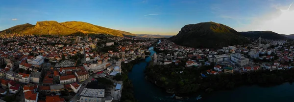 Bosnia Erzegovina Vista Aerea Sul Ponte Mostar — Foto Stock