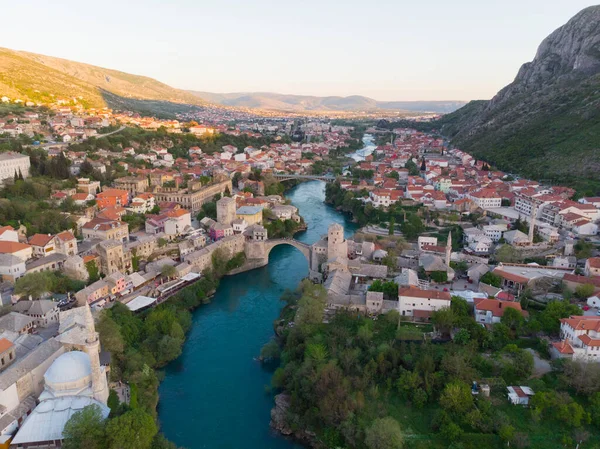 Bosnia Herzegovina Vista Aérea Del Puente Mostar — Foto de Stock