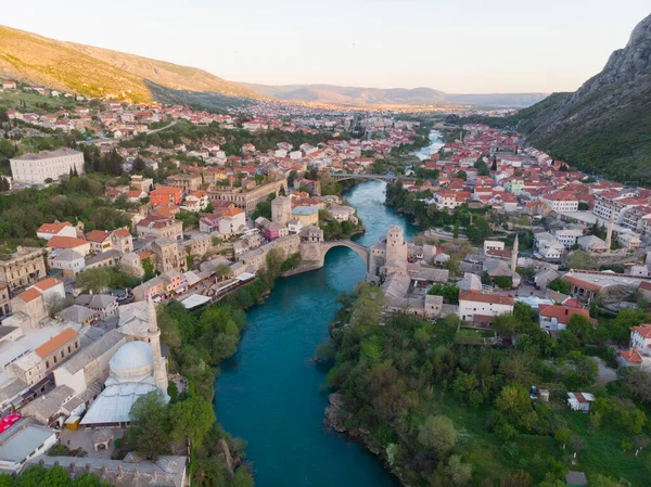 Bosnia Herzegovina Vista Aérea Del Puente Mostar — Foto de Stock