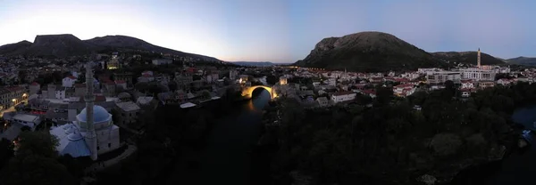 Bosnia Herzegovina Mostar Bridge Aerial View — Stock Photo, Image