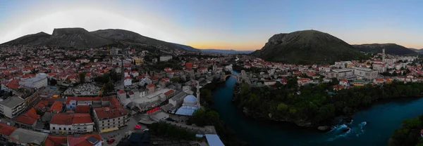 Bosnia Herzegovina Mostar Bridge Aerial View — Stock Photo, Image