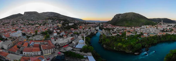 Bosnia Herzegovina Mostar Bridge Aerial View — Stock Photo, Image