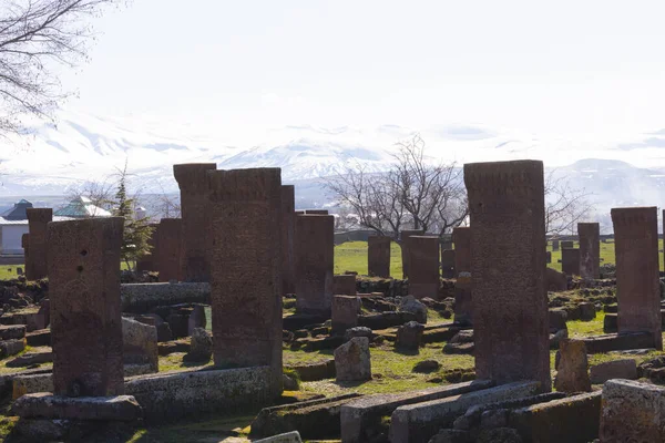 Hřbitov Seljuk Ahlatu Náhrobky Středověkých Islámských Památek — Stock fotografie
