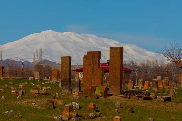 Cimetière Seljuk Ahlat Les Pierres Tombales Des Notables Islamiques Médiévaux — Photo