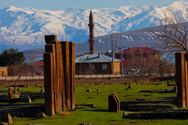 Cemitério Seljúcida Ahlat Lápides Dos Notáveis Islâmicos Medievais — Fotografia de Stock