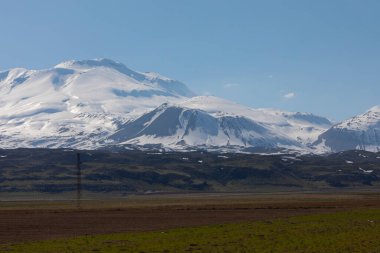 Ararat Dağı, Agri Dagi Dağı, dağ, ufuk çizgisi, volkan, Igdir, Türkiye, Ortadoğu, manzara, hava manzarası, Nuh, Ark. Asya, ev.