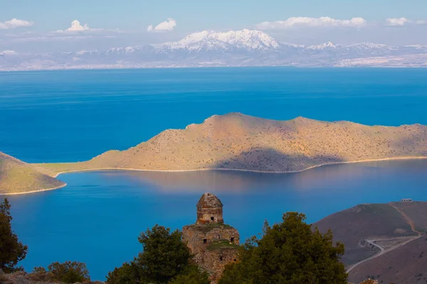 Ruïnes Van Altinsac Kerk Aan Het Van Meer Turkije Religie — Stockfoto