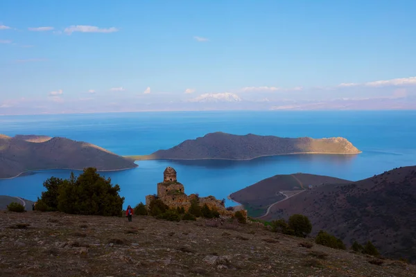 Ruínas Igreja Altinsac Lago Van Turquia Religião Akdamar — Fotografia de Stock